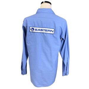 Vintage Aratex Medium Blue Eastern Airlines Uniform Shirt  Long Sleeve USA